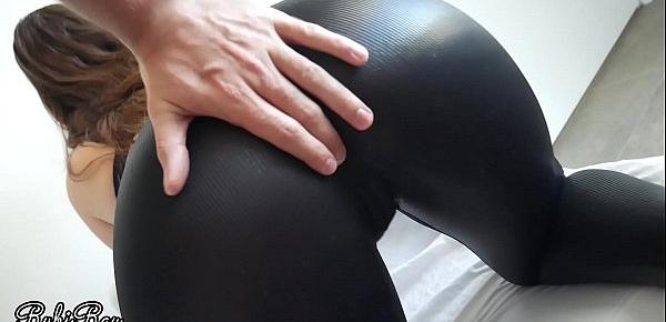  Step Sister wants me to fuck her in leather leggings - Creampie